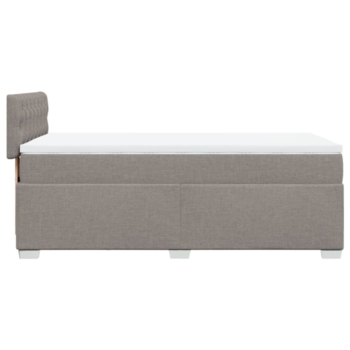 Pat box spring cu saltea, gri taupe, 80x200 cm, textil - WALTI WALTI