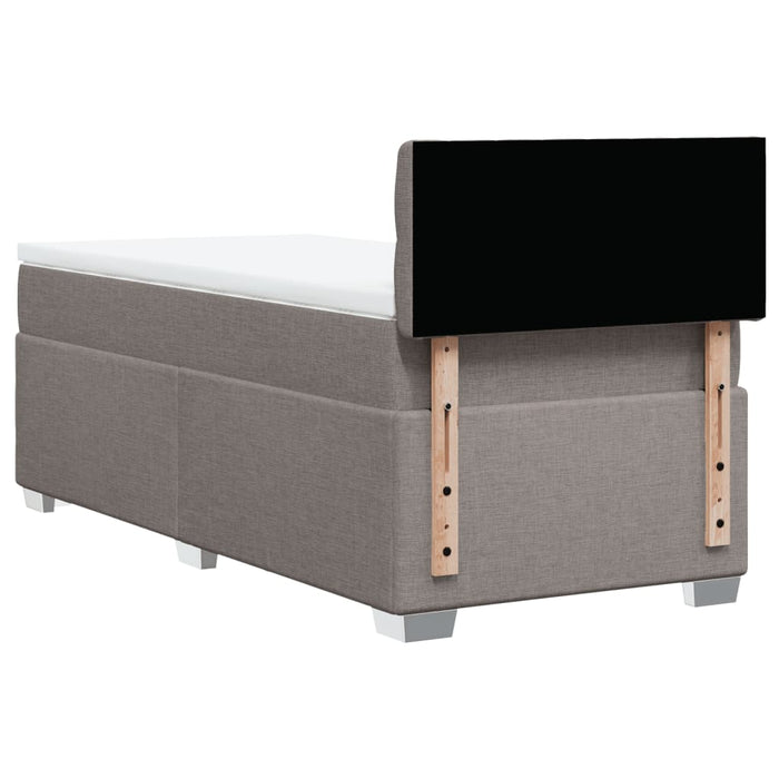 Pat box spring cu saltea, gri taupe, 80x200 cm, textil - WALTI WALTI