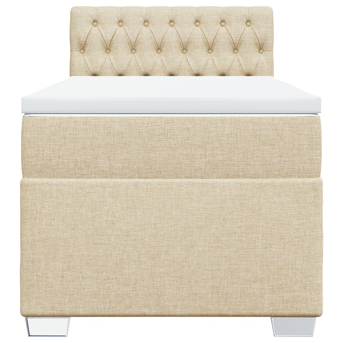 Pat box spring cu saltea, crem, 80x200 cm, textil - WALTI WALTI