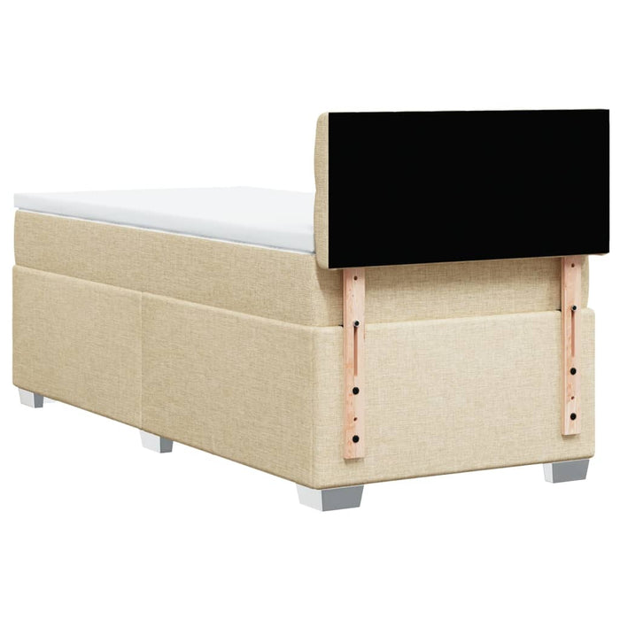 Pat box spring cu saltea, crem, 80x200 cm, textil - WALTI WALTI