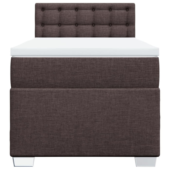 Pat box spring cu saltea, maro închis, 80x200 cm, textil - WALTI WALTI
