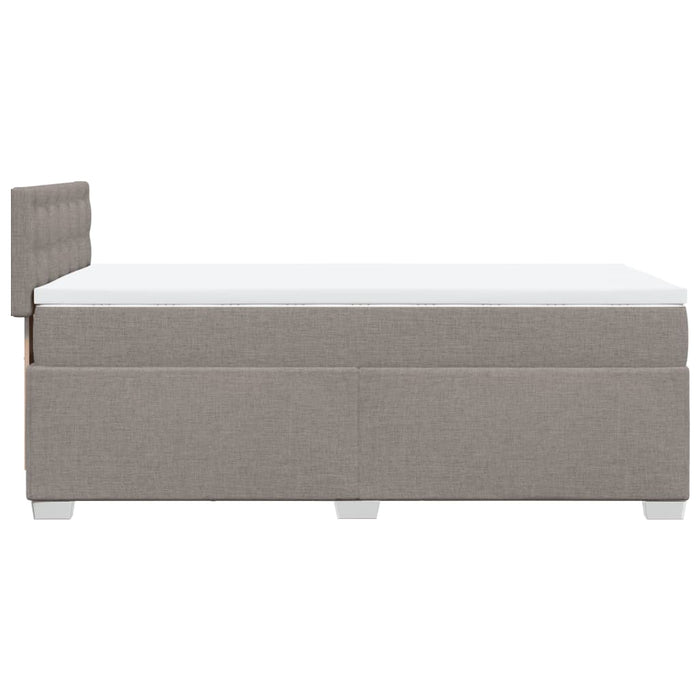 Pat box spring cu saltea, gri taupe, 80x200 cm, textil WALTI