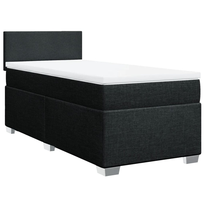 Pat box spring cu saltea, negru, 90x190 cm, textil - WALTI WALTI