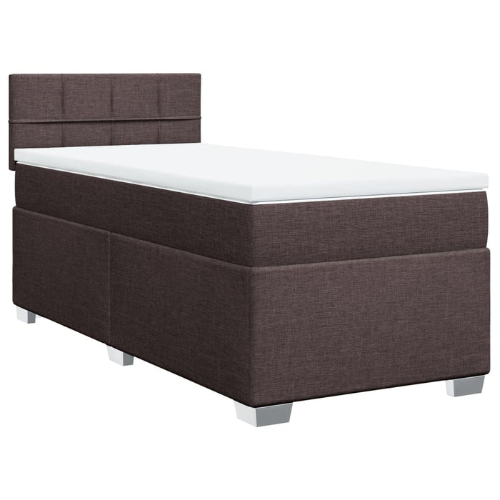 Pat box spring cu saltea, maro închis, 90x190 cm, textil - WALTI WALTI