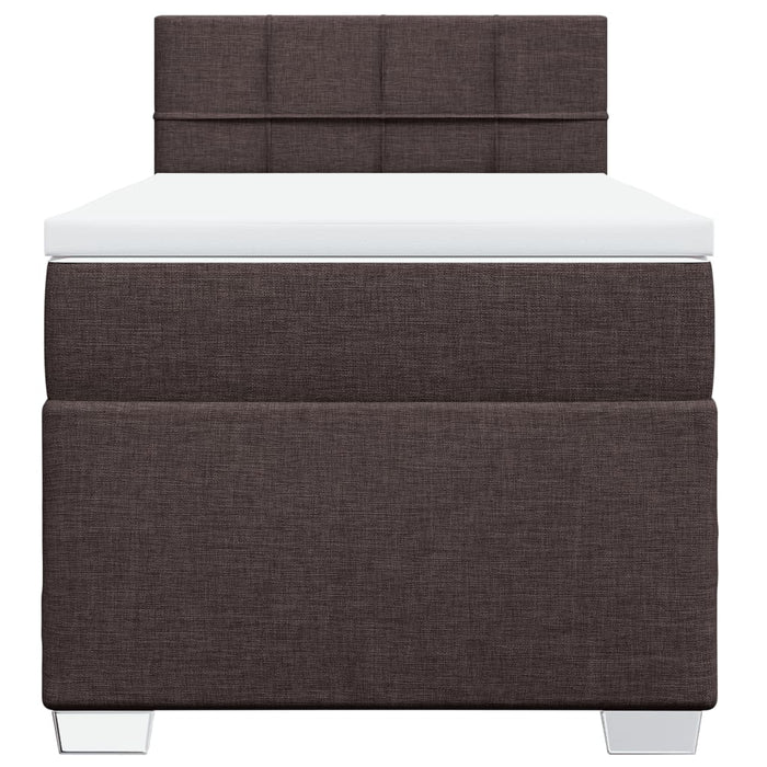 Pat box spring cu saltea, maro închis, 90x190 cm, textil - WALTI WALTI