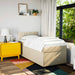 Pat box spring cu saltea, crem, 90x190 cm, textil - WALTI WALTI