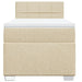 Pat box spring cu saltea, crem, 90x190 cm, textil - WALTI WALTI
