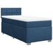 Pat box spring cu saltea, albastru, 90x190 cm, textil - WALTI WALTI