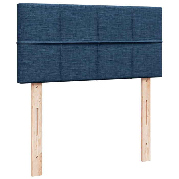 Pat box spring cu saltea, albastru, 90x190 cm, textil - WALTI WALTI