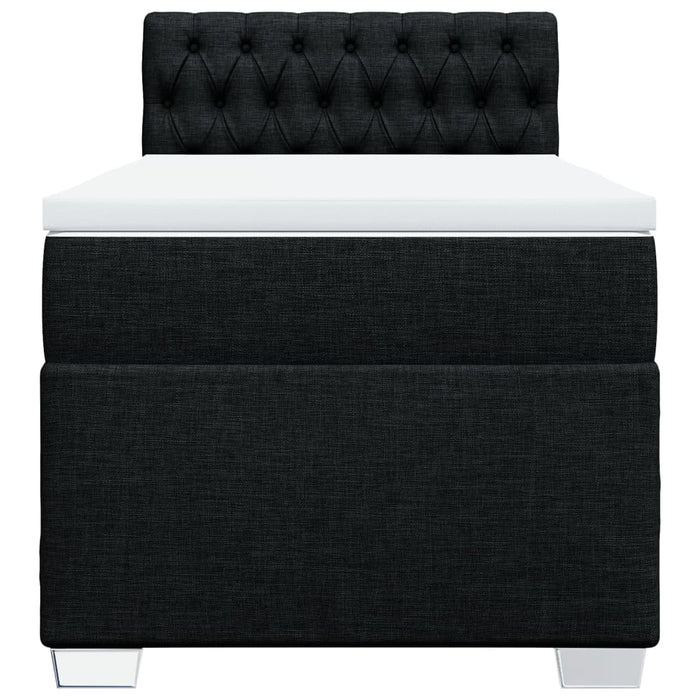 Pat box spring cu saltea, negru, 90x190 cm, textil - WALTI WALTI