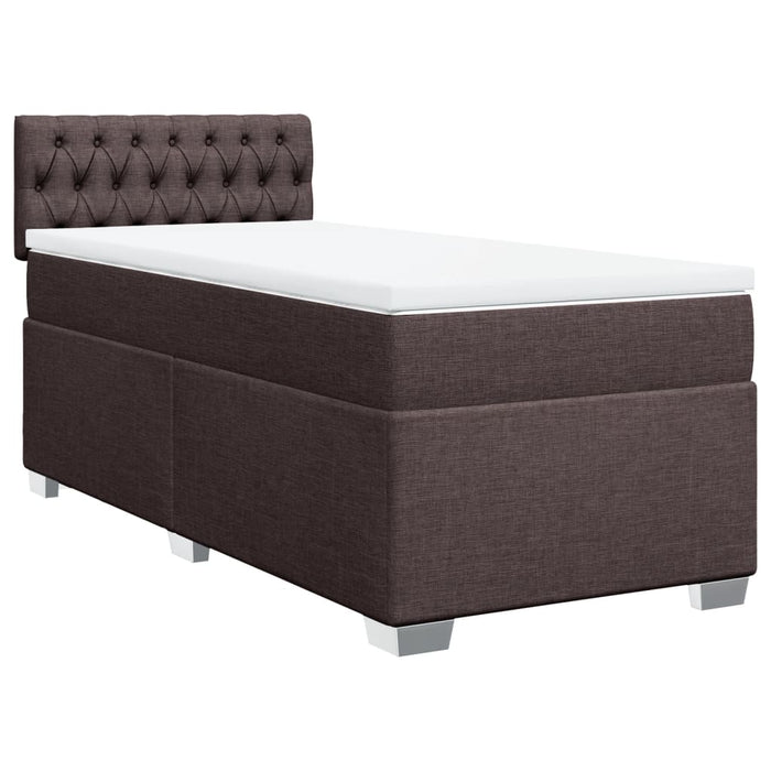 Pat box spring cu saltea, maro închis, 90x190 cm, textil - WALTI WALTI