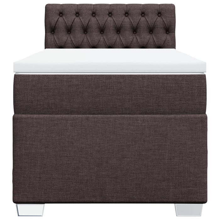 Pat box spring cu saltea, maro închis, 90x190 cm, textil - WALTI WALTI