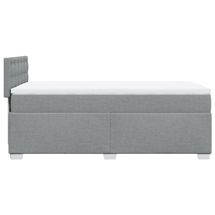 Pat box spring cu saltea, gri deschis, 90x190 cm, textil - WALTI WALTI