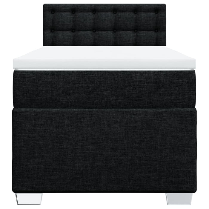 Pat box spring cu saltea, negru, 90x190 cm, textil - WALTI WALTI