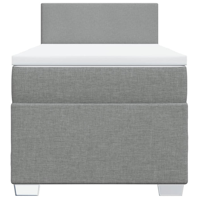 Pat box spring cu saltea, gri deschis, 90x200 cm, textil - WALTI WALTI