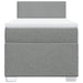 Pat box spring cu saltea, gri deschis, 90x200 cm, textil - WALTI WALTI