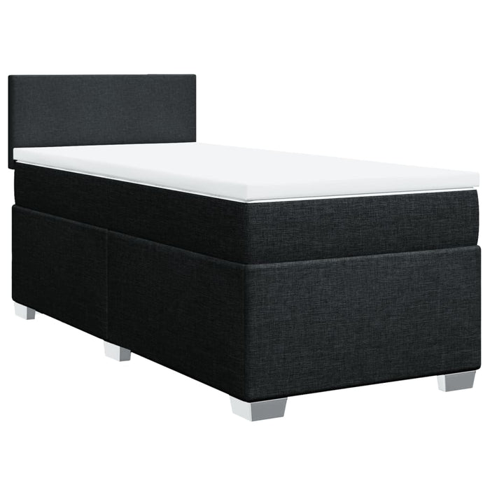 Pat box spring cu saltea, negru, 90x200 cm, textil - WALTI WALTI
