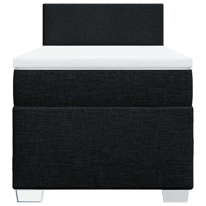 Pat box spring cu saltea, negru, 90x200 cm, textil - WALTI WALTI
