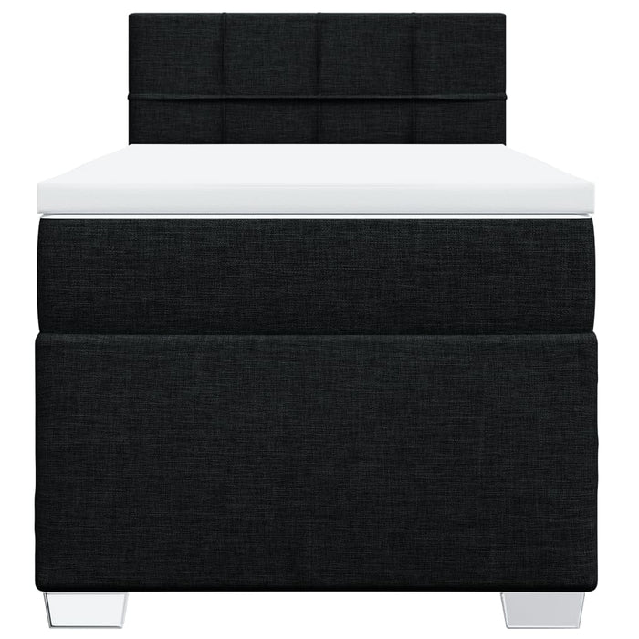 Pat box spring cu saltea, negru, 90x200 cm, textil - WALTI WALTI