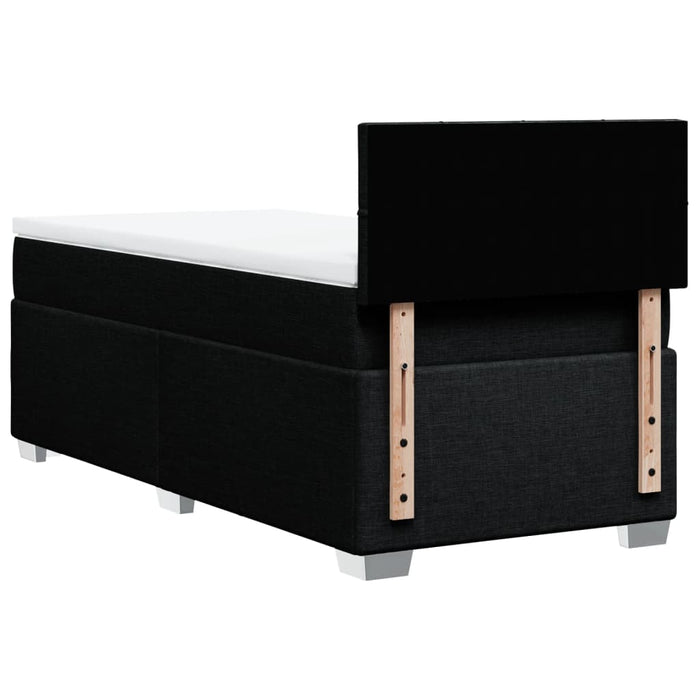 Pat box spring cu saltea, negru, 90x200 cm, textil - WALTI WALTI