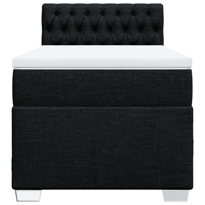 Pat box spring cu saltea, negru, 90x200 cm, textil - WALTI WALTI