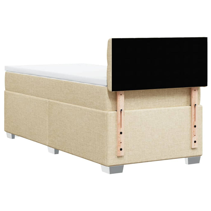 Pat box spring cu saltea, crem, 90x200 cm, textil - WALTI WALTI