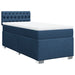 Pat box spring cu saltea, albastru, 90x200 cm, textil - WALTI WALTI