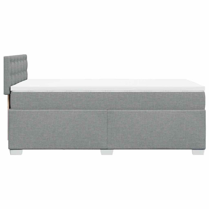 Pat box spring cu saltea, gri deschis, 90x200 cm, textil - WALTI WALTI