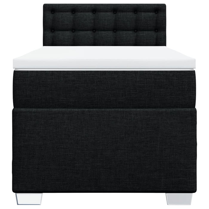 Pat box spring cu saltea, negru, 90x200 cm, textil - WALTI WALTI