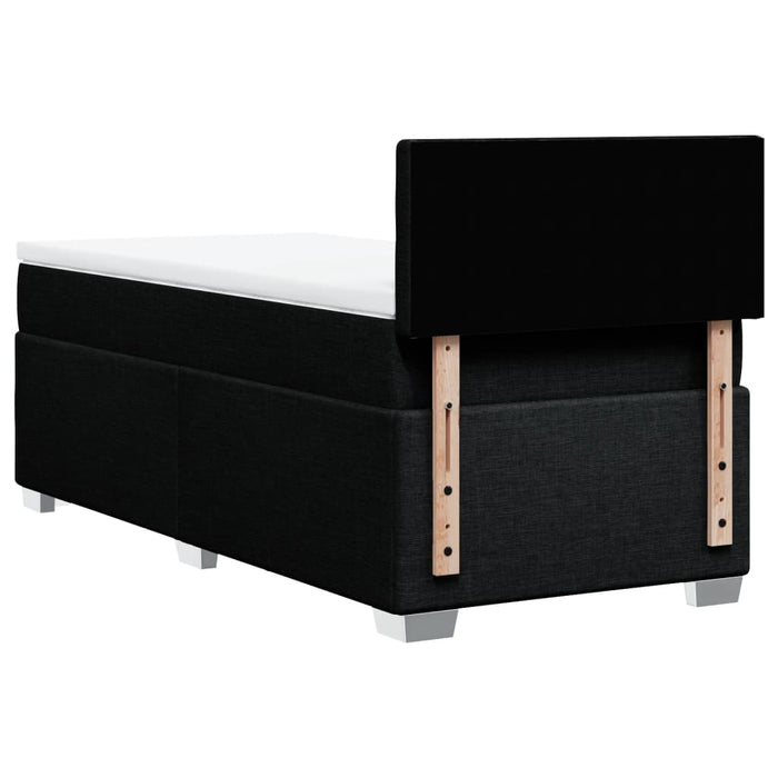 Pat box spring cu saltea, negru, 90x200 cm, textil - WALTI WALTI