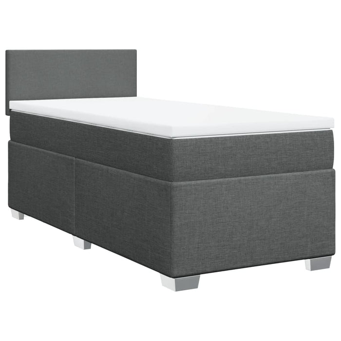 Pat box spring cu saltea, gri închis, 100x200 cm, textil - WALTI WALTI