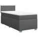 Pat box spring cu saltea, gri închis, 100x200 cm, textil - WALTI WALTI