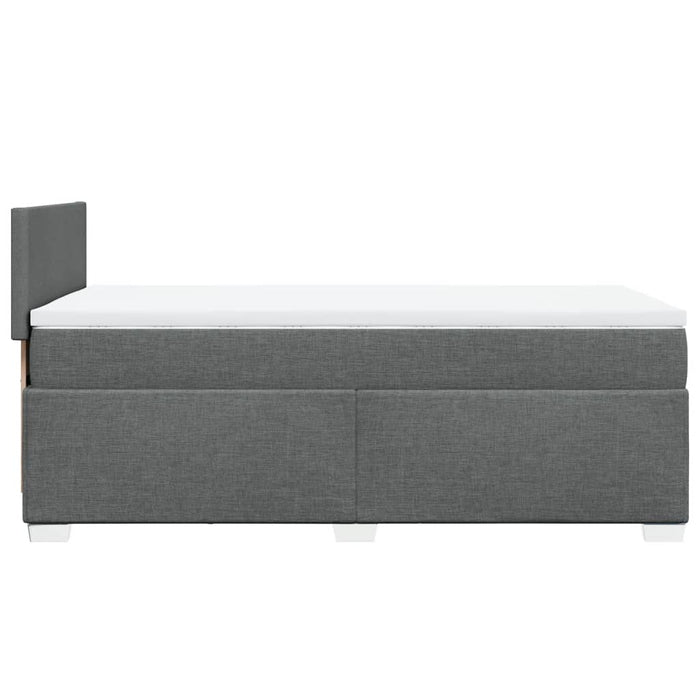 Pat box spring cu saltea, gri închis, 100x200 cm, textil - WALTI WALTI