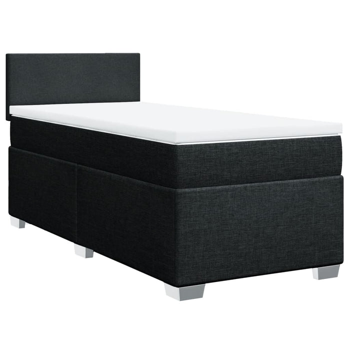 Pat box spring cu saltea, negru, 100x200 cm, textil - WALTI WALTI