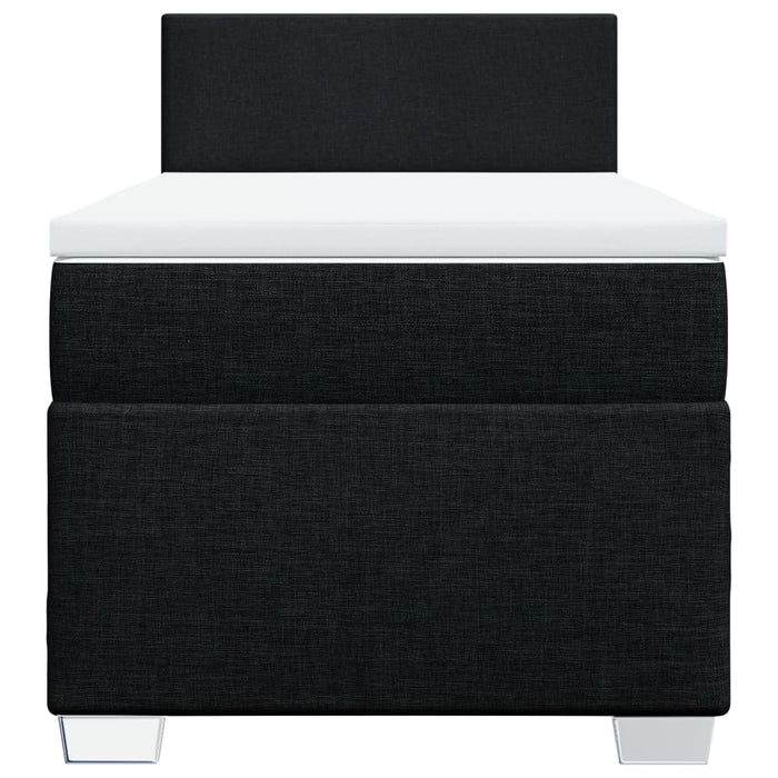 Pat box spring cu saltea, negru, 100x200 cm, textil - WALTI WALTI