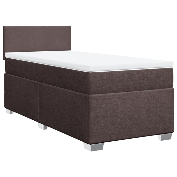 Pat box spring cu saltea, maro închis, 100x200 cm, textil - WALTI WALTI