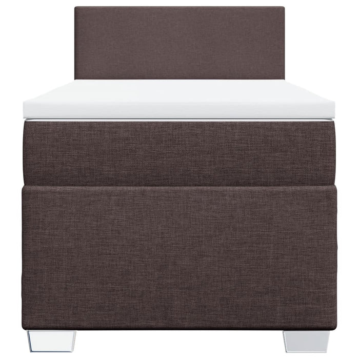 Pat box spring cu saltea, maro închis, 100x200 cm, textil - WALTI WALTI