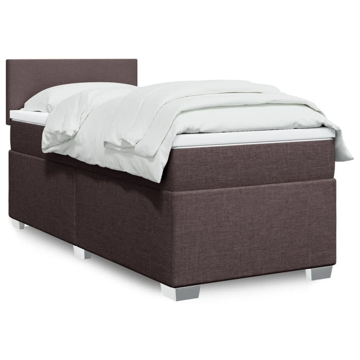 Pat box spring cu saltea, maro închis, 100x200 cm, textil - WALTI WALTI