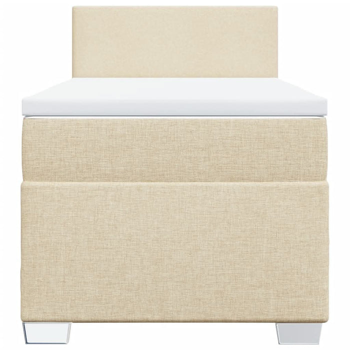 Pat box spring cu saltea, crem, 100x200 cm, textil - WALTI WALTI