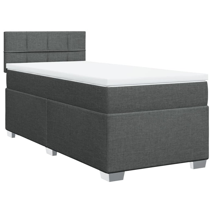 Pat box spring cu saltea, gri închis, 100x200 cm, textil - WALTI WALTI
