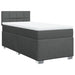 Pat box spring cu saltea, gri închis, 100x200 cm, textil - WALTI WALTI