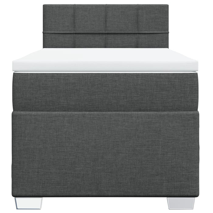Pat box spring cu saltea, gri închis, 100x200 cm, textil - WALTI WALTI