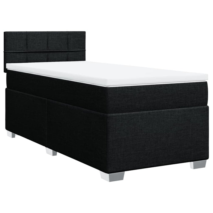 Pat box spring cu saltea, negru, 100x200 cm, textil - WALTI WALTI
