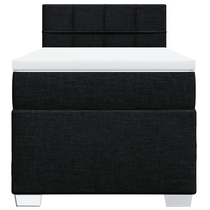 Pat box spring cu saltea, negru, 100x200 cm, textil - WALTI WALTI
