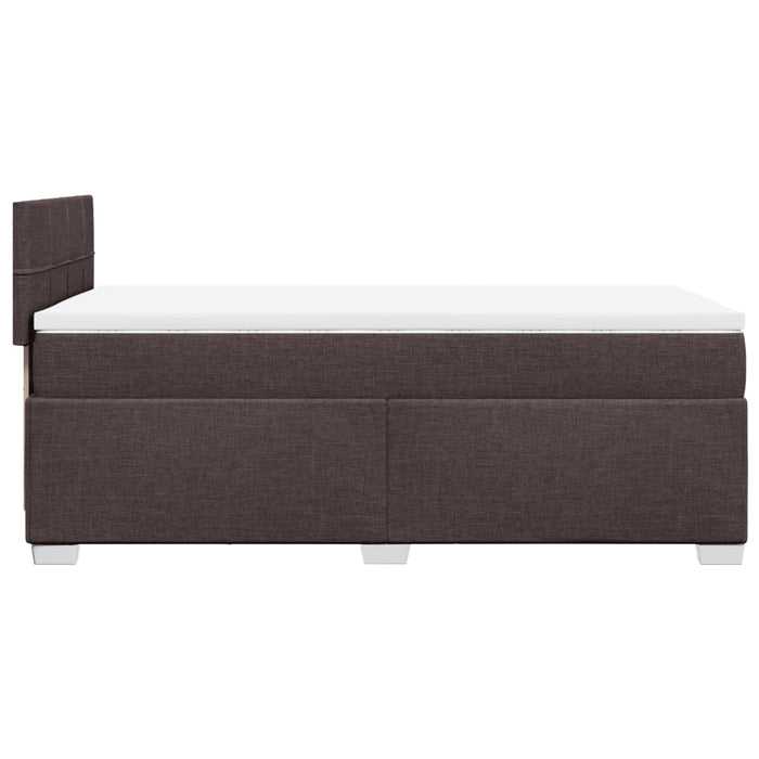 Pat box spring cu saltea, maro închis, 100x200 cm, textil - WALTI WALTI