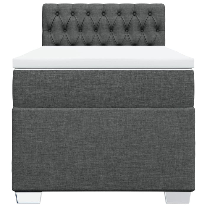 Pat box spring cu saltea, gri închis, 100x200 cm, textil - WALTI WALTI