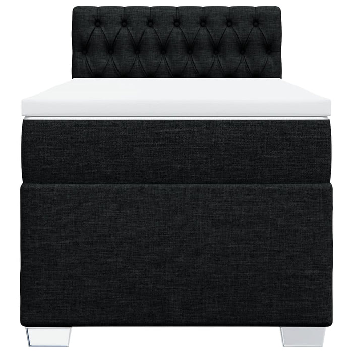 Pat box spring cu saltea, negru, 100x200 cm, textil - WALTI WALTI