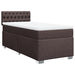 Pat box spring cu saltea, maro închis, 100x200 cm, textil - WALTI WALTI