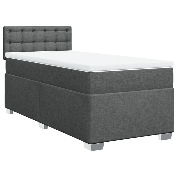 Pat box spring cu saltea, gri închis, 100x200 cm, textil - WALTI WALTI