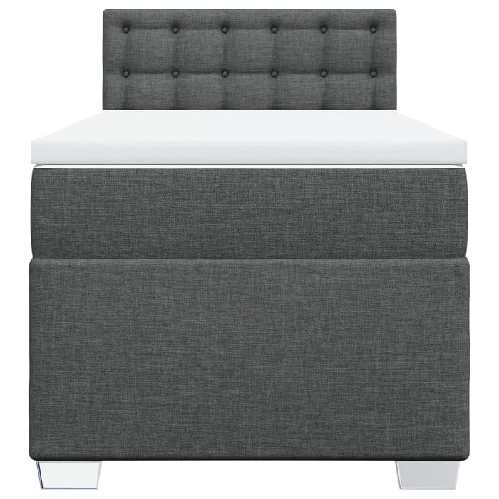 Pat box spring cu saltea, gri închis, 100x200 cm, textil - WALTI WALTI